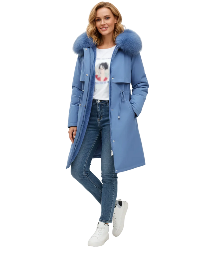 Alessia Vieri Manteau d’Hiver Femme avec Col en Fausse Fourrure – Coupe Élégante & Doublure Chaude
