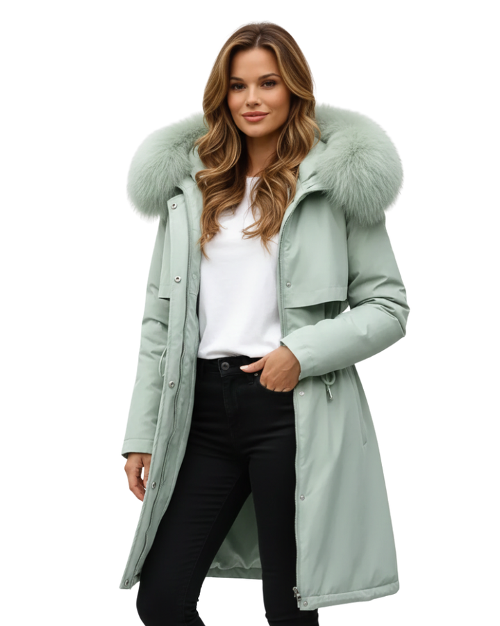 Alessia Vieri Manteau d’Hiver Femme avec Col en Fausse Fourrure – Coupe Élégante & Doublure Chaude