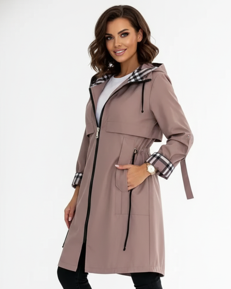 Alyssa Manteau Femme Imperméable Coupe-Vent – Coupe Ajustée & Capuche Toute Saison