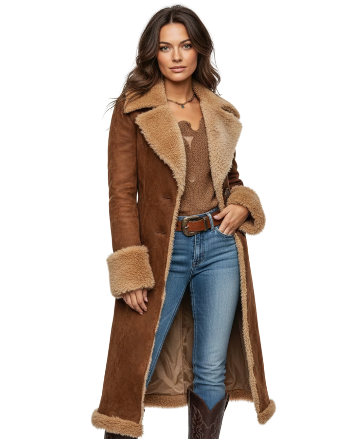 Jalyn Manteau Long Femme – Manteau Élégant au Style Rétro Moderne, Coupe Intemporelle