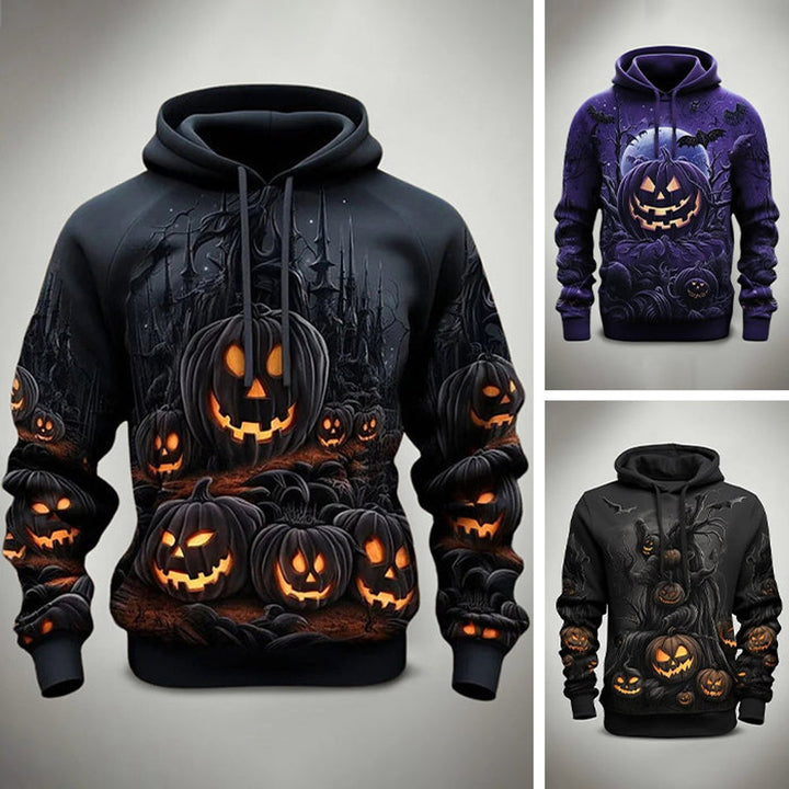 Halloween Jack-o'-Lantern Graphic Pullover Hoodie - All 3 Colors (Save $30)