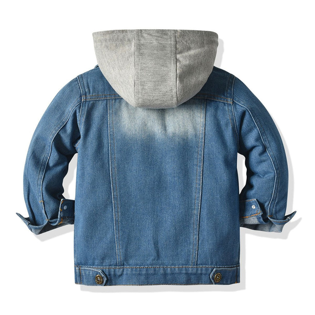 Kids Hooded Cotton-Blend Relaxed-Fit Denim Jacket