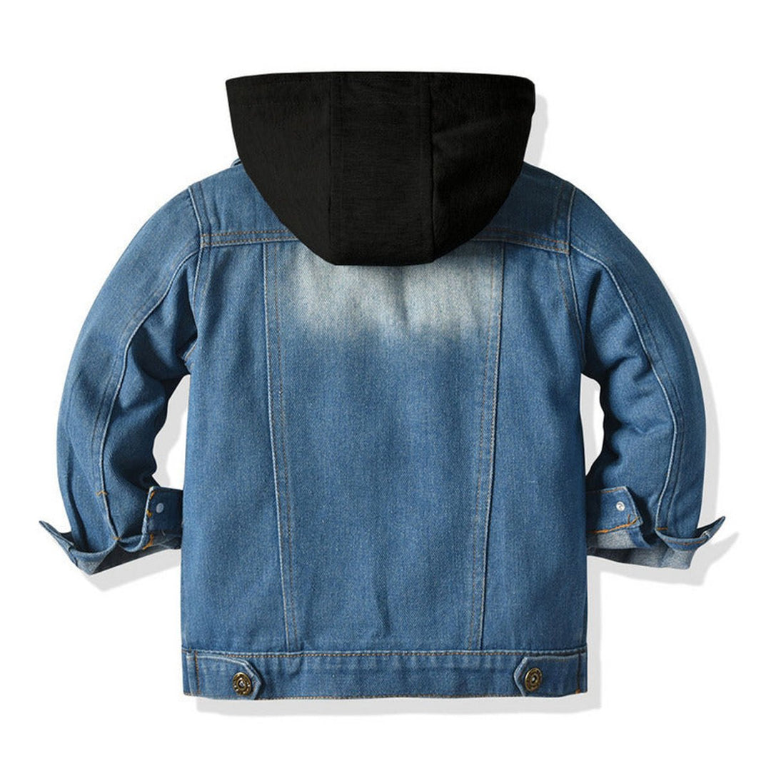 Kids Hooded Cotton-Blend Relaxed-Fit Denim Jacket