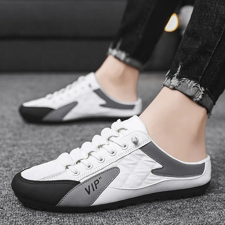 Men's Backless Slip-On Lace-Up Mule Sneakers