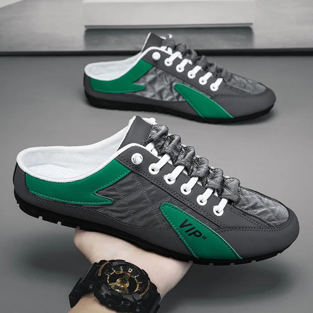 Men's Backless Slip-On Lace-Up Mule Sneakers