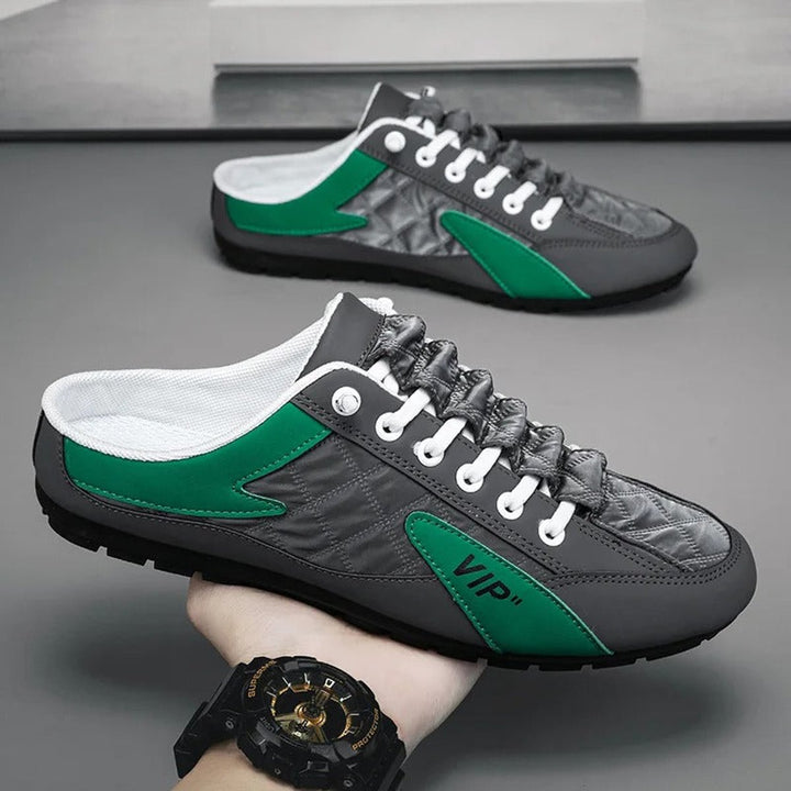 Men's Backless Slip-On Lace-Up Mule Sneakers
