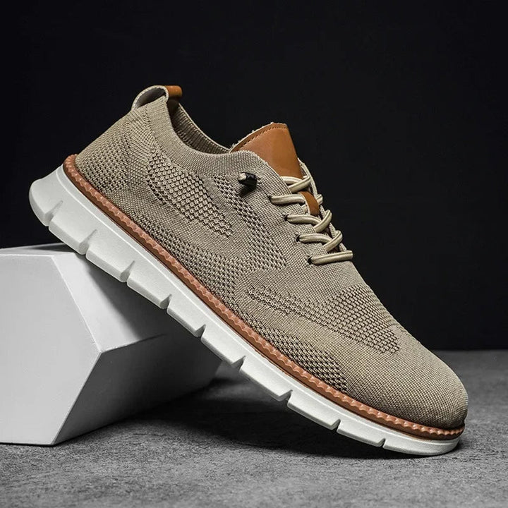 Men's Breathable Knit Lace-Up Casual Sneakers
