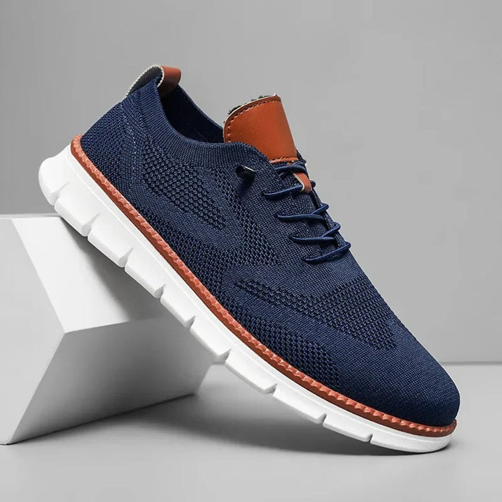 Men's Breathable Knit Lace-Up Casual Sneakers