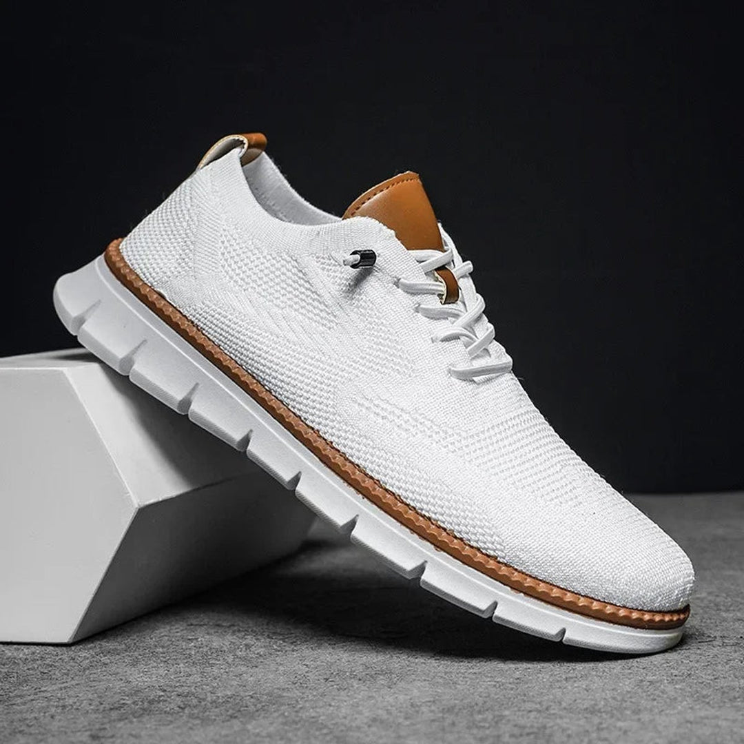 Men's Breathable Knit Lace-Up Casual Sneakers