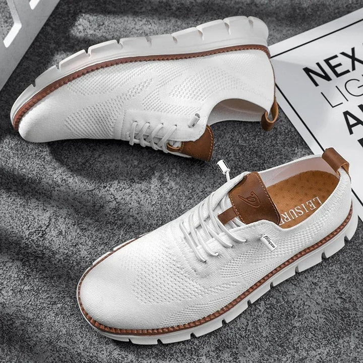 Men's Breathable Knit Lace-Up Casual Sneakers