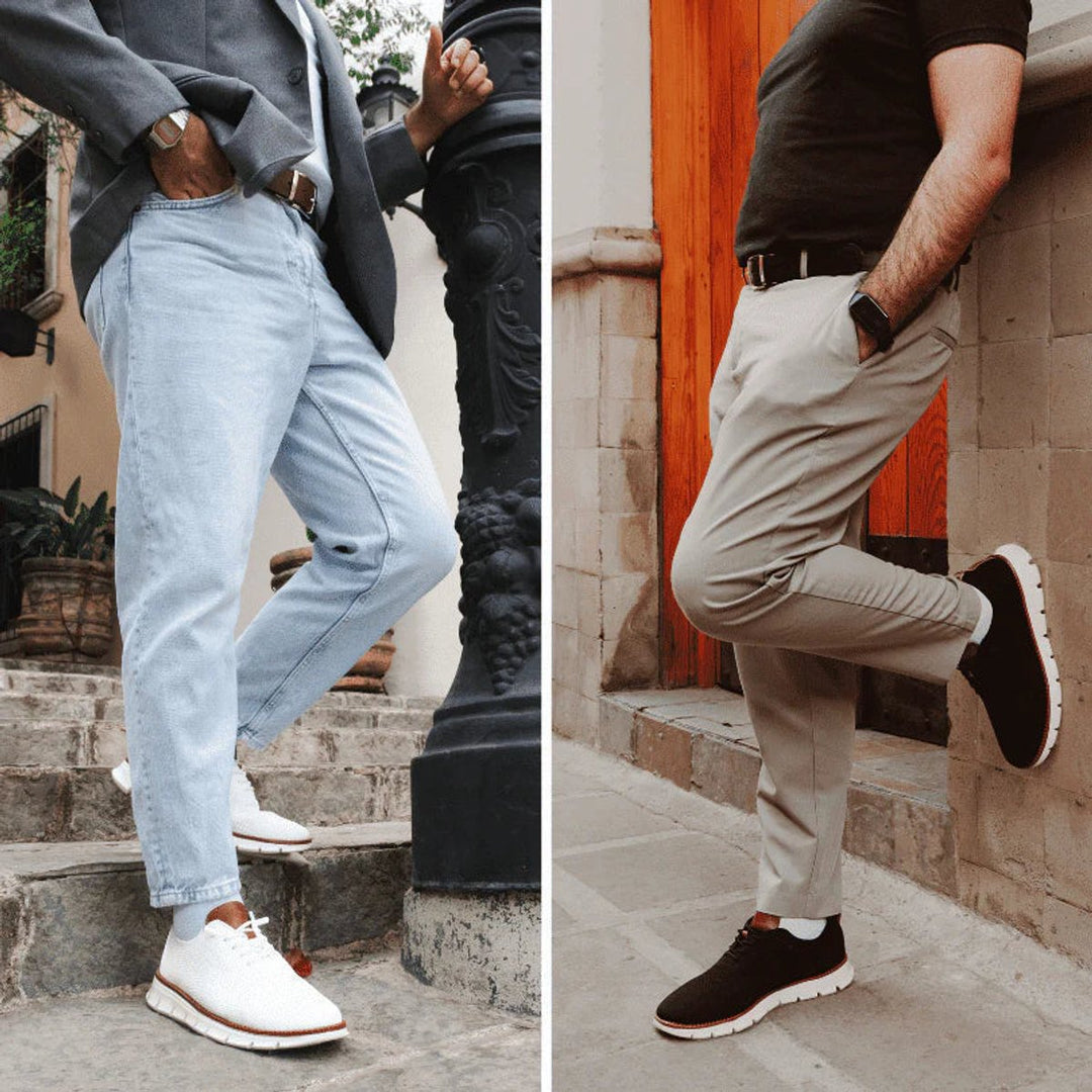 Men's Breathable Knit Lace-Up Casual Sneakers