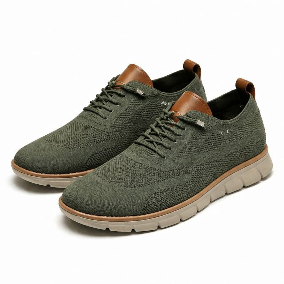 Men's Breathable Knit Lace-Up Oxford Sneakers