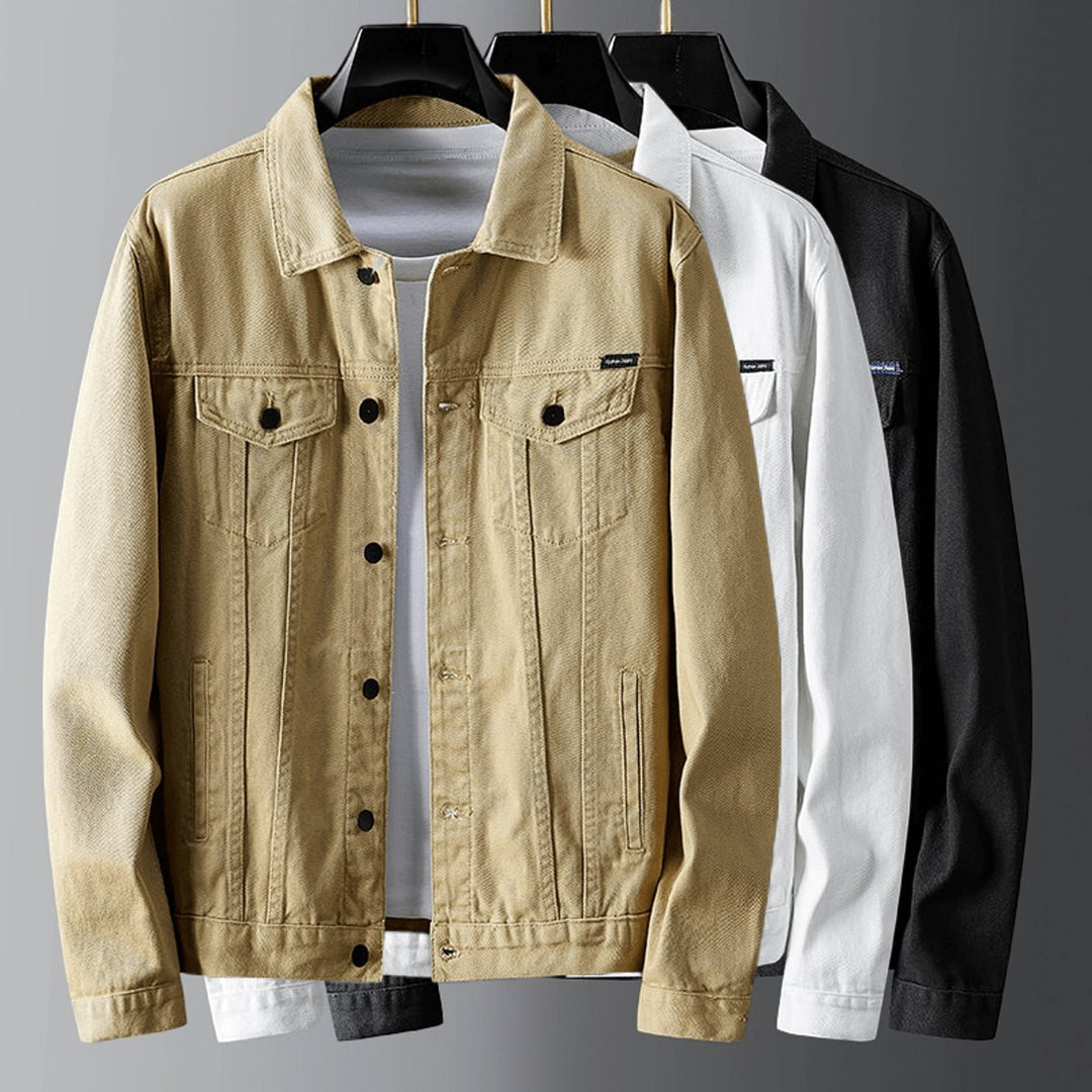 Men's Classic Button-Up Chest Pocket Casual Denim Jacket