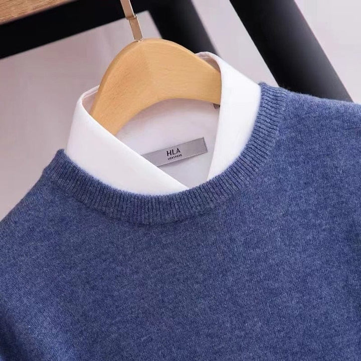 Men's Classic Crewneck Ribbed-Trim Knit Pullover Sweater