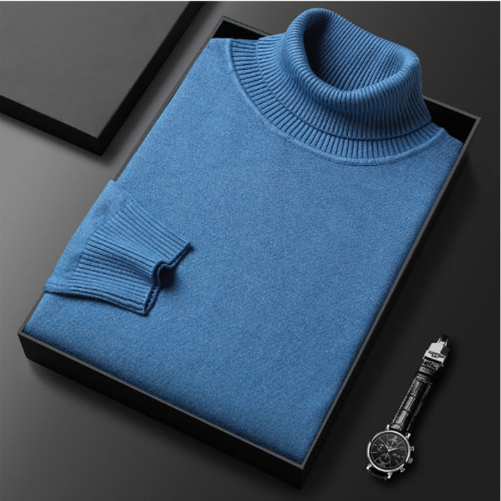 Men's Classic Ribbed Turtleneck Knit Pullover Sweater