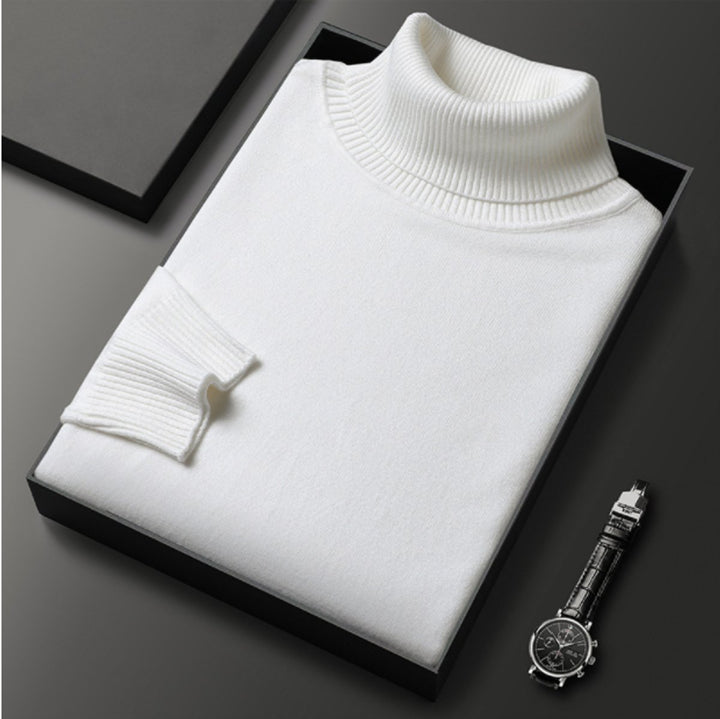Men's Classic Ribbed Turtleneck Knit Pullover Sweater