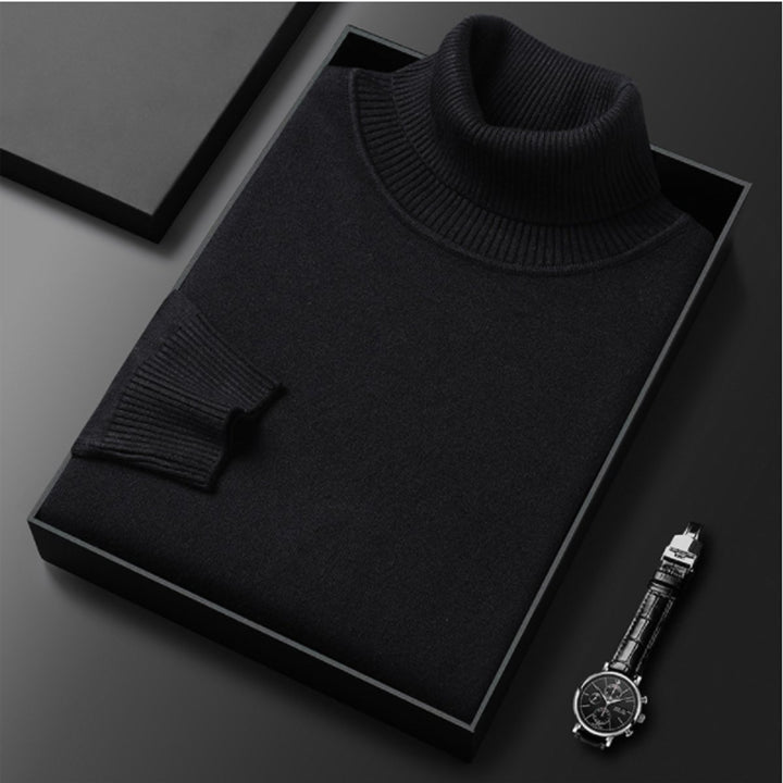 Men's Classic Ribbed Turtleneck Knit Pullover Sweater