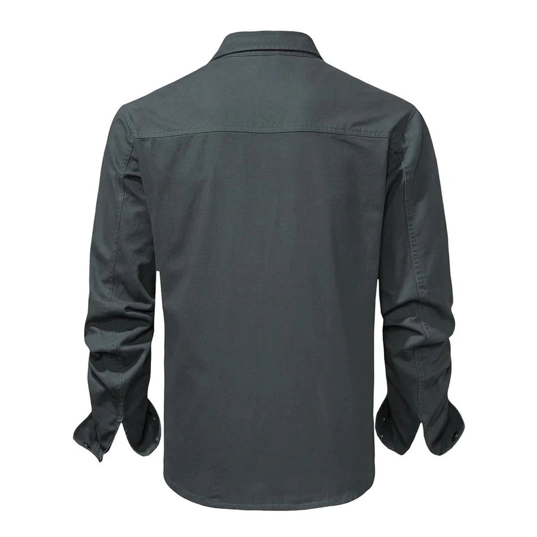 Men's Corduroy-Trim Snap-Button Shirt Jacket