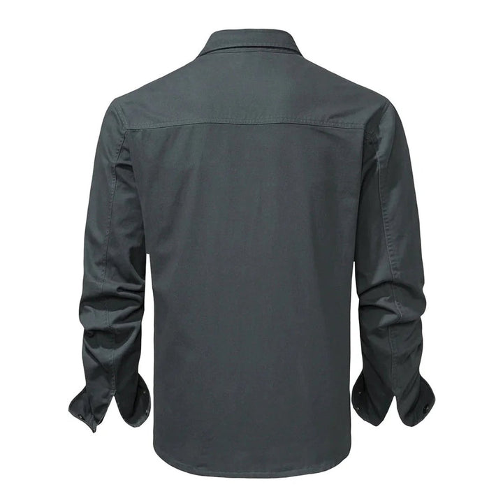 Men's Corduroy-Trim Snap-Button Shirt Jacket