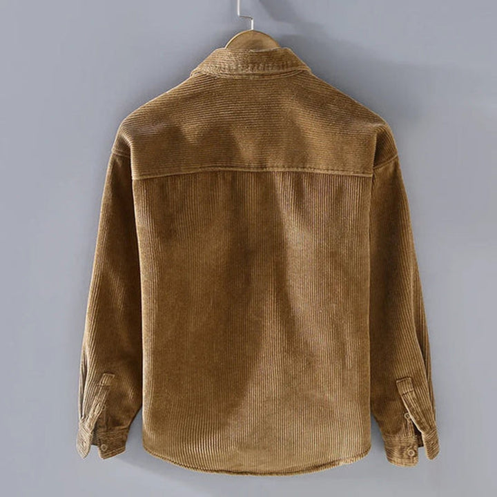 Men's Fleece-Lined Corduroy Button-Up Shirt Jacket