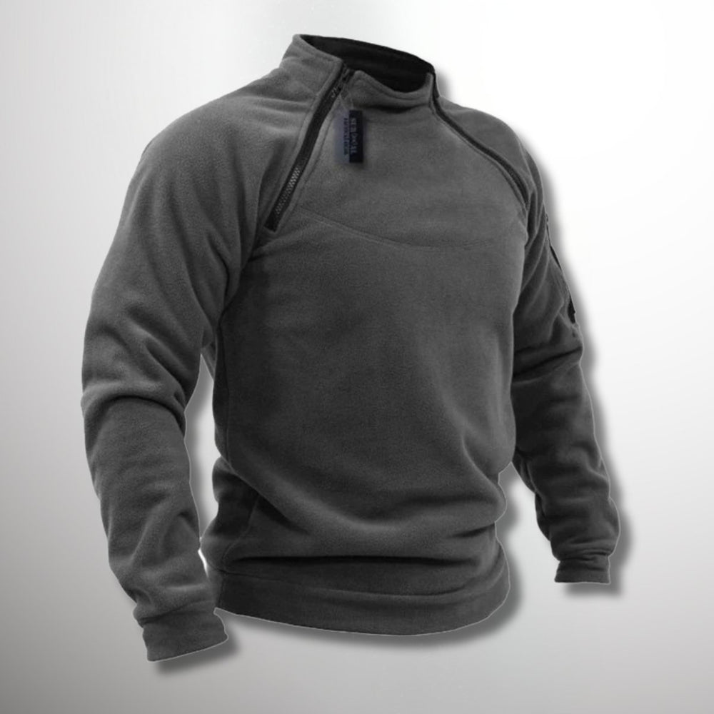 Men's Fleece Quarter-Zip Mock-Neck Pullover Sweater