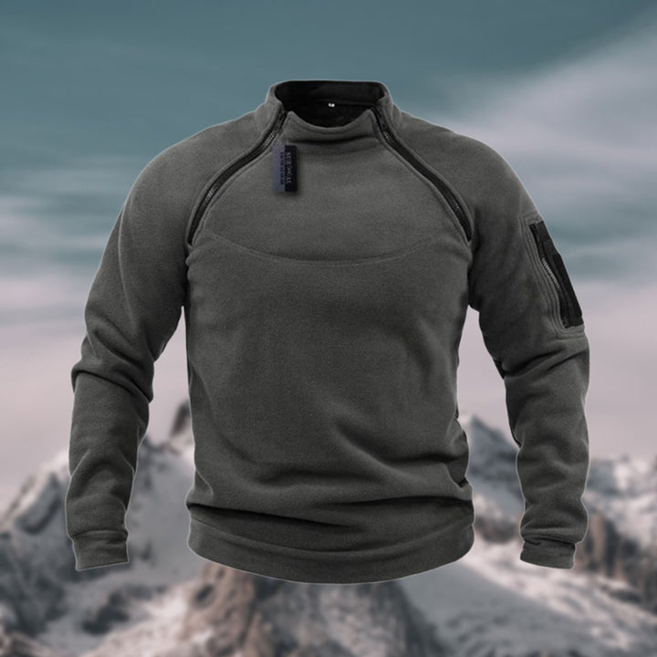 Men's Fleece Quarter-Zip Mock-Neck Pullover Sweater