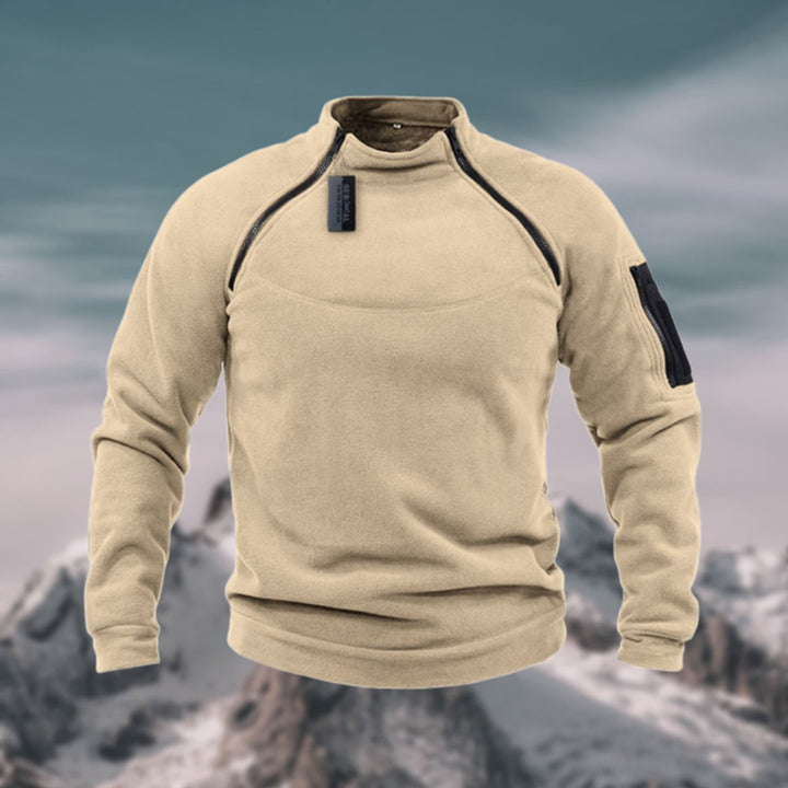 Men's Fleece Quarter-Zip Mock-Neck Pullover Sweater