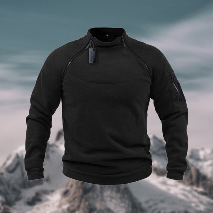 Men's Fleece Quarter-Zip Mock-Neck Pullover Sweater