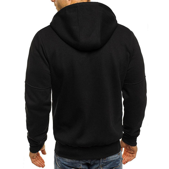 Men's Full-Zip Fleece Hoodie Relaxed-Fit Multi-Pocket Sweatshirt