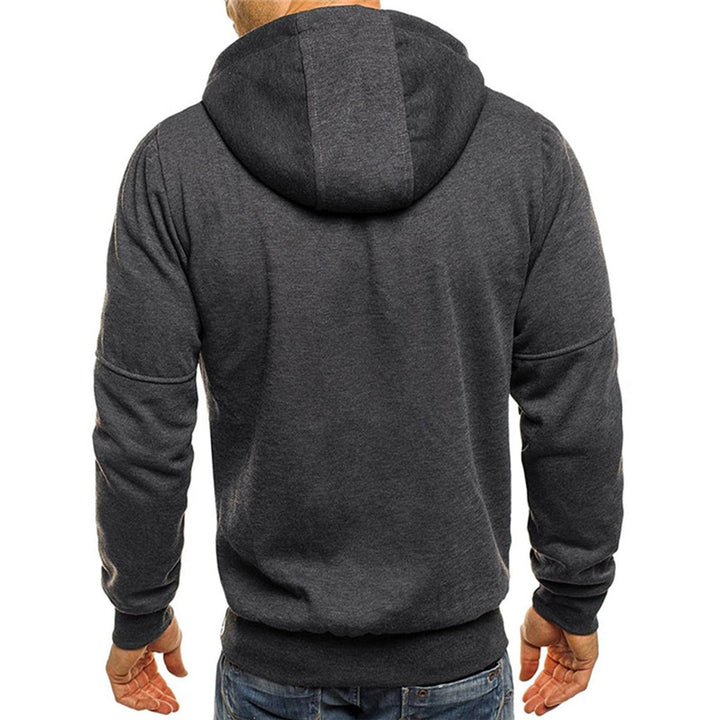 Men's Full-Zip Fleece Hoodie Relaxed-Fit Multi-Pocket Sweatshirt