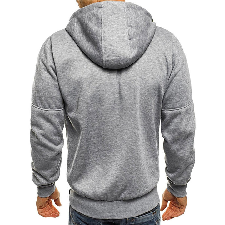 Men's Full-Zip Fleece Hoodie Relaxed-Fit Multi-Pocket Sweatshirt