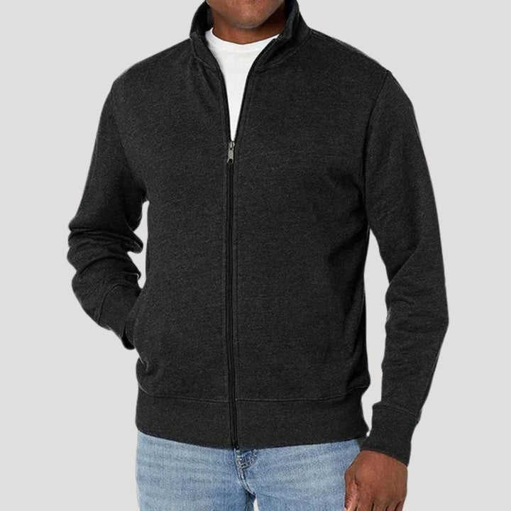 Men's Full-Zip Mock-Neck Fleece Sweatshirt Jacket