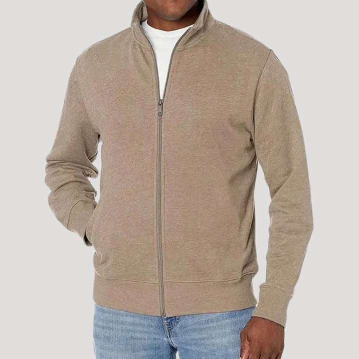 Men's Full-Zip Mock-Neck Fleece Sweatshirt Jacket