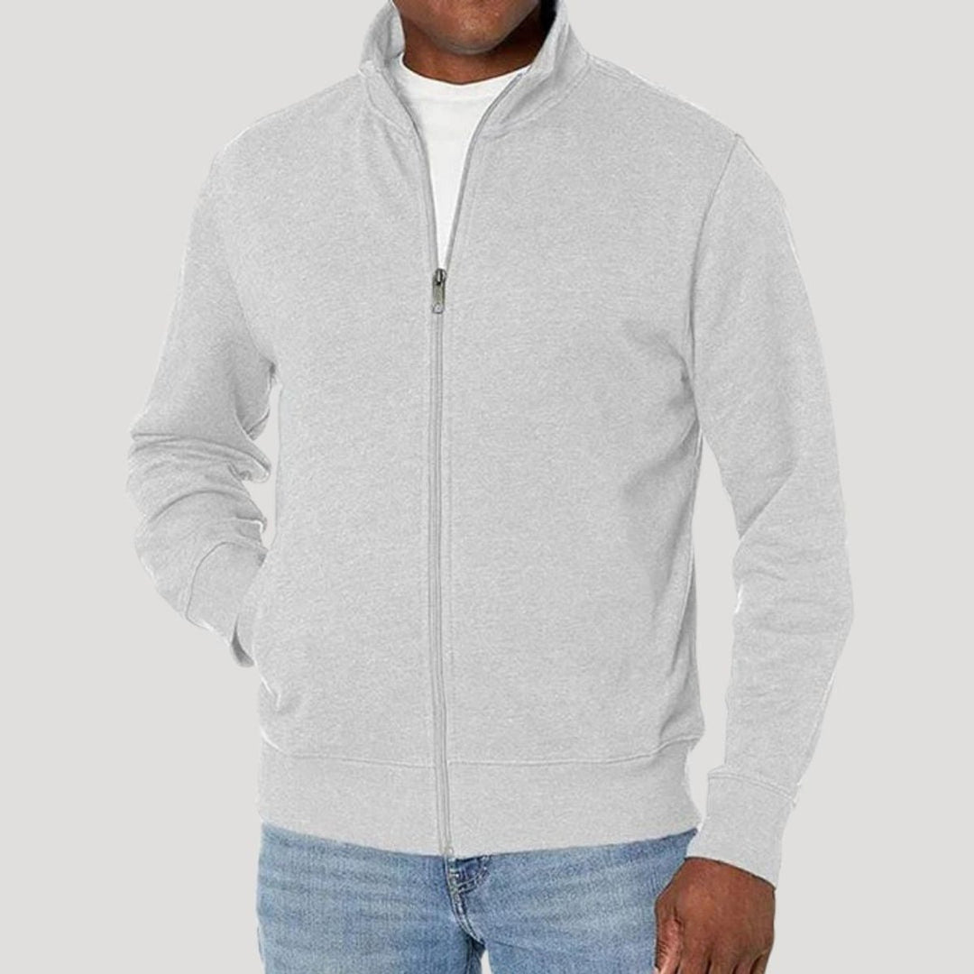 Men's Full-Zip Mock-Neck Fleece Sweatshirt Jacket