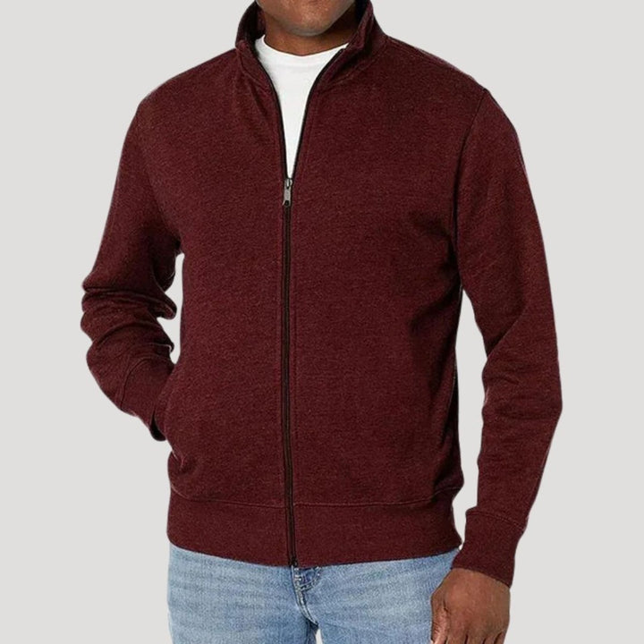 Men's Full-Zip Mock-Neck Fleece Sweatshirt Jacket