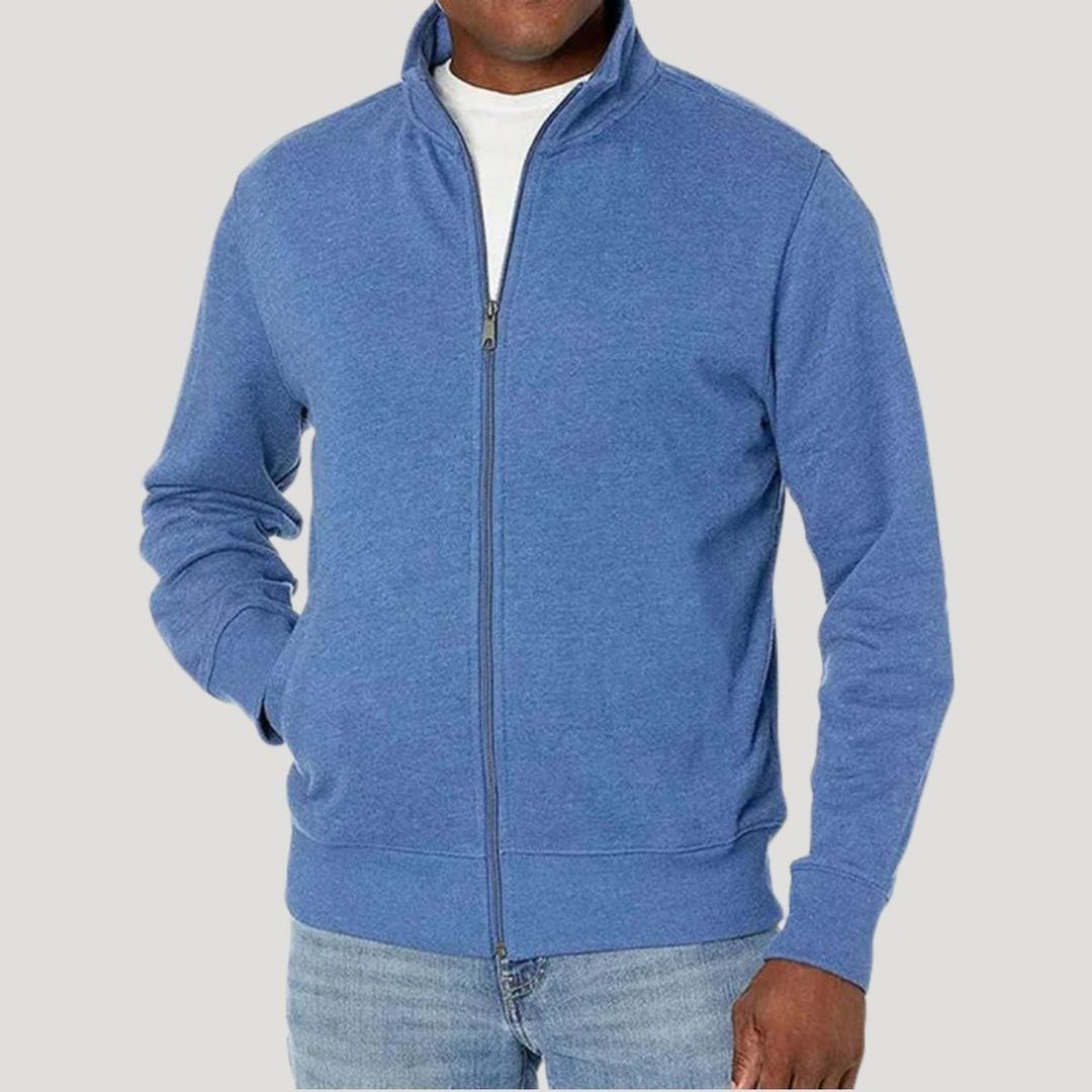Men's Full-Zip Mock-Neck Fleece Sweatshirt Jacket