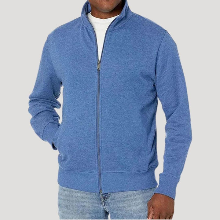 Men's Full-Zip Mock-Neck Fleece Sweatshirt Jacket