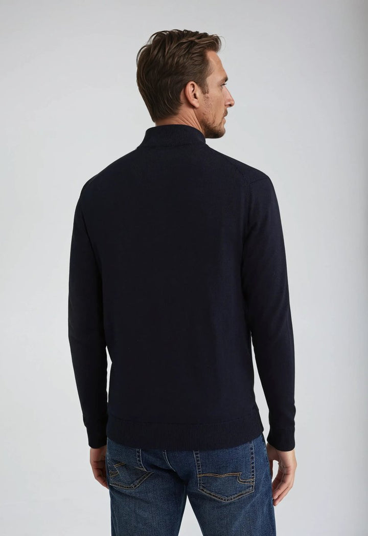 Men's Full-Zip Mock-Neck Long-Sleeve Knit Cardigan Sweater