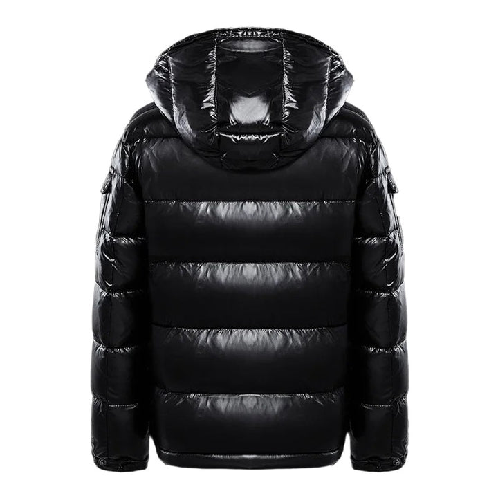 Men's Glossy Quilted Hooded Zip-Up Puffer Jacket