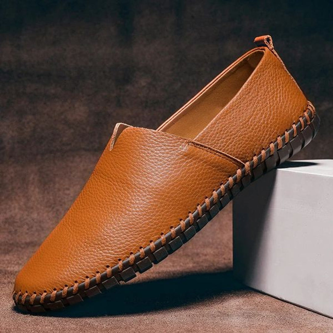 Men's Handstitched Leather Slip-On Loafers