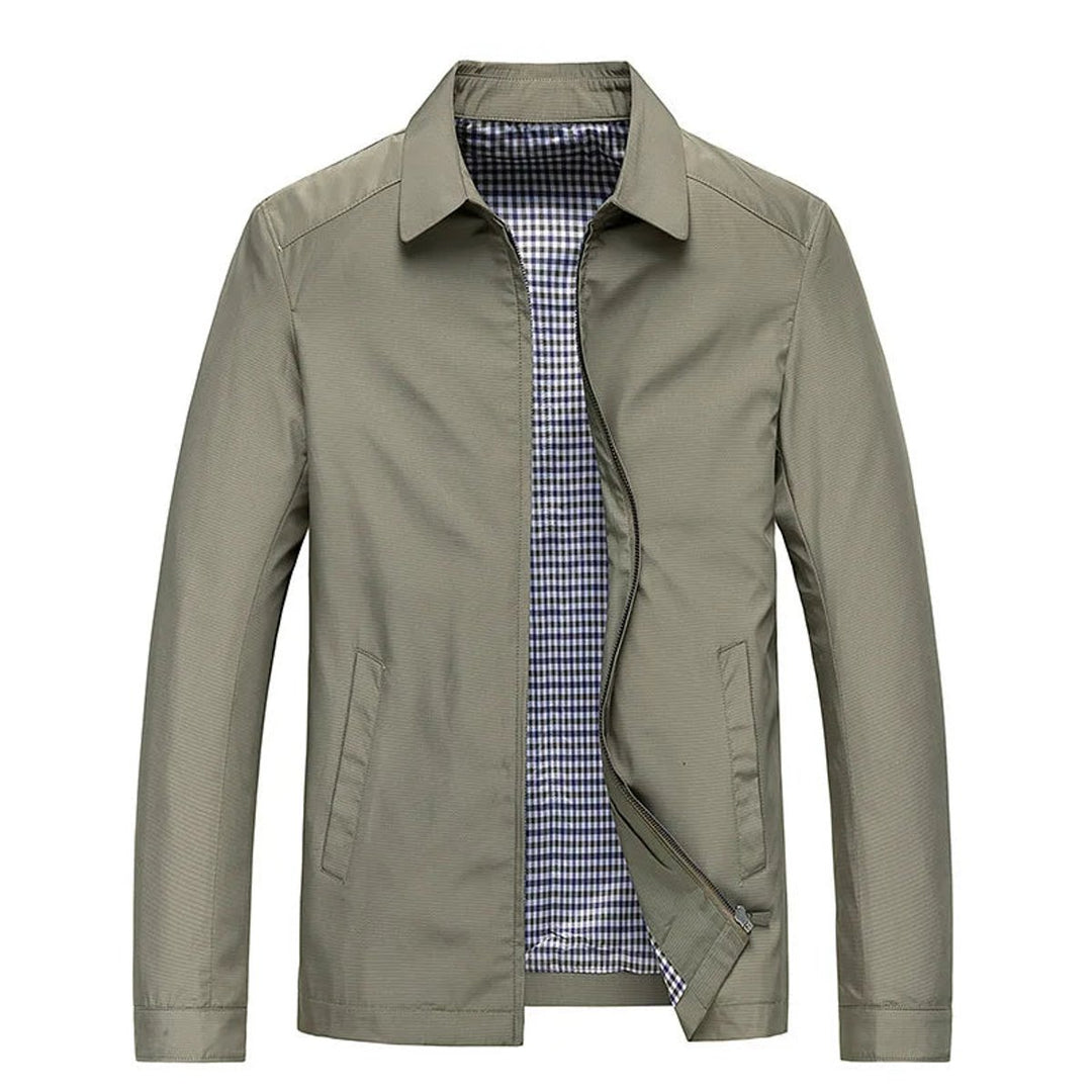 Men's Lightweight Water-Resistant Zip-Up Harrington Jacket