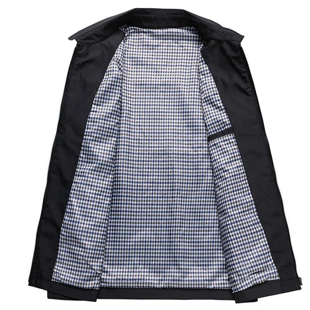 Men's Lightweight Water-Resistant Zip-Up Harrington Jacket