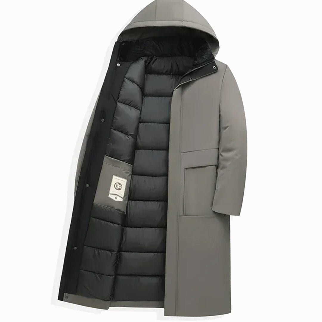 Men's Long Hooded Insulated Puffer Winter Coat