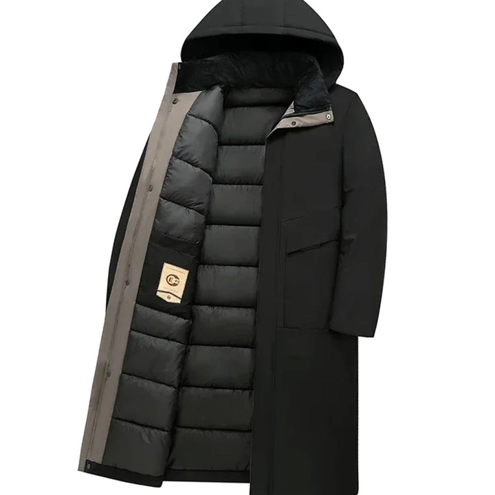 Men's Long Hooded Insulated Puffer Winter Coat
