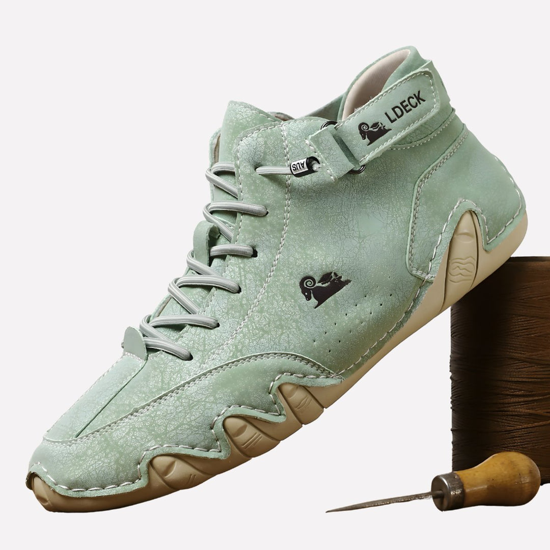 Men's Minimalist Lace-Up Barefoot-Style Leather Sneakers