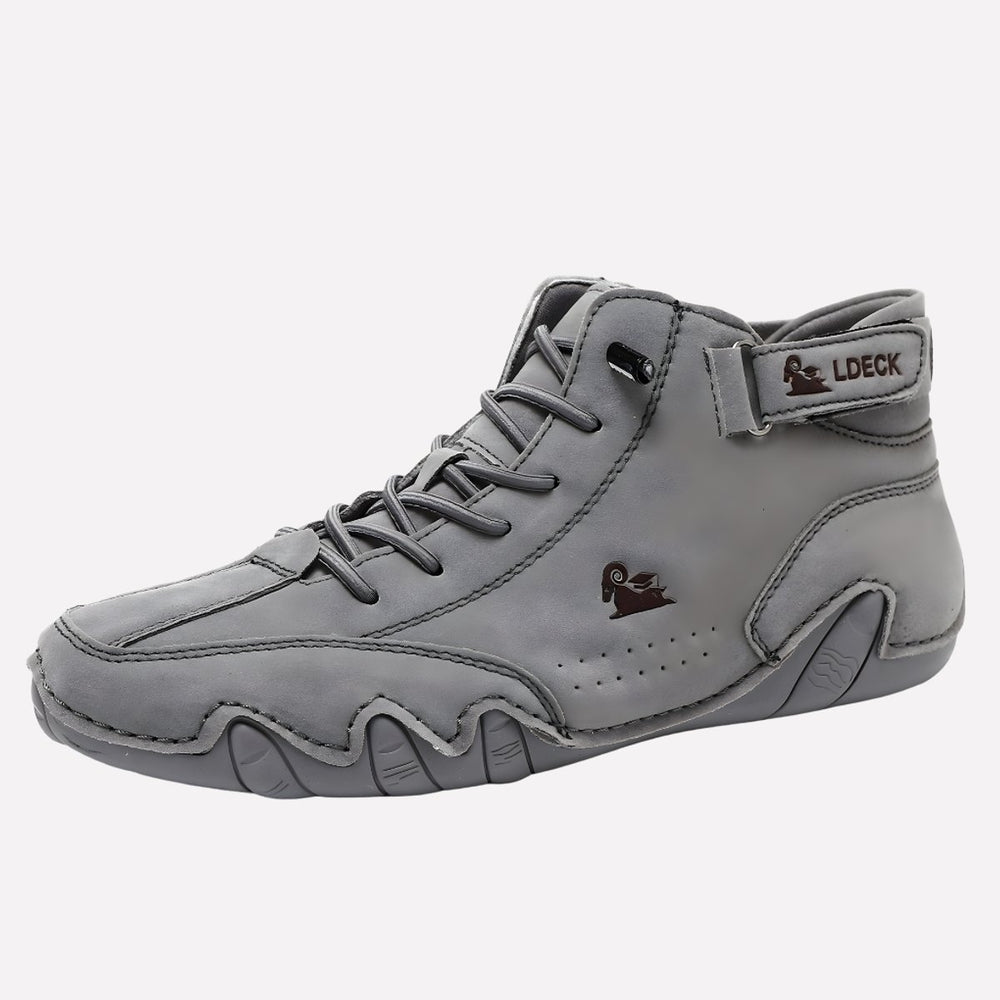 Men's Minimalist Lace-Up Barefoot-Style Leather Sneakers