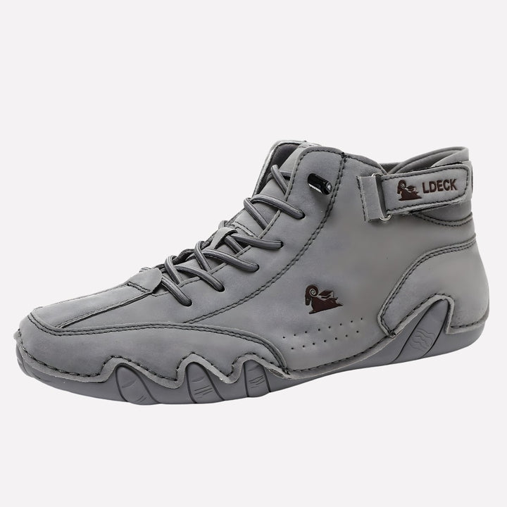 Men's Minimalist Lace-Up Barefoot-Style Leather Sneakers