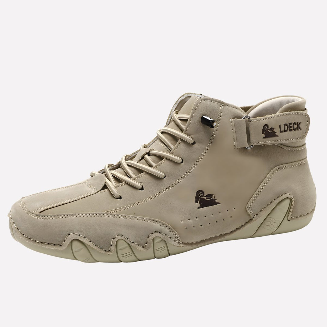 Men's Minimalist Lace-Up Barefoot-Style Leather Sneakers