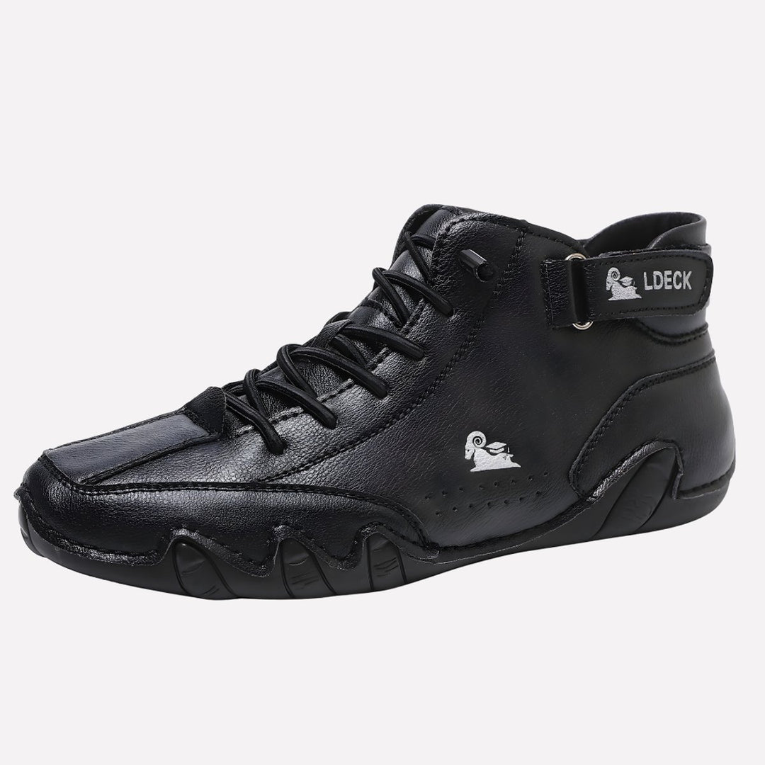 Men's Minimalist Lace-Up Barefoot-Style Leather Sneakers