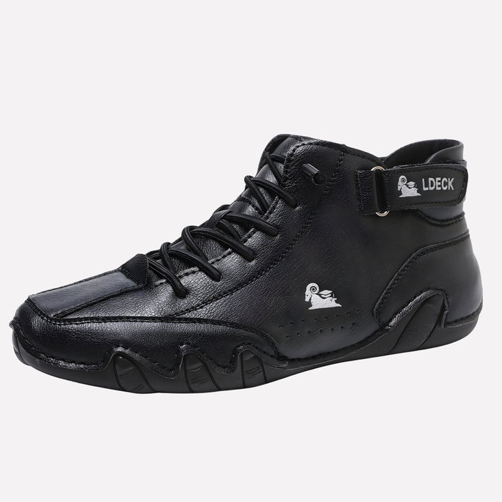 Men's Minimalist Lace-Up Barefoot-Style Leather Sneakers